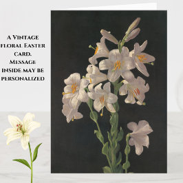 Hermosa tarjeta de lirios de Pascua blanca