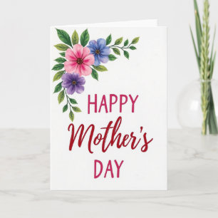 Hermosa Tarjeta de Mamá de Acuarela