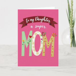 Hermosa Tarjeta de Mamá de Textiles Lindos