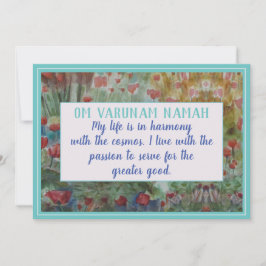 Hermosa tarjeta de meditación Mantra y Afirmación