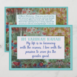 Hermosa tarjeta de meditación Mantra y Afirmación