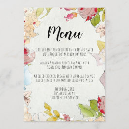 HERMOSA TARJETA DE MENÚ FLORAL