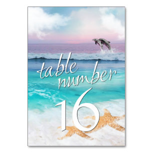 HERMOSA tarjeta de mesa TROPICAL OCEAN SUNRISE