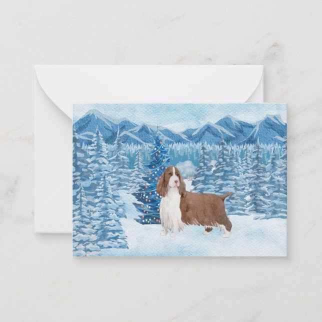 Hermosa tarjeta de Navidades de English Springer (Anverso)