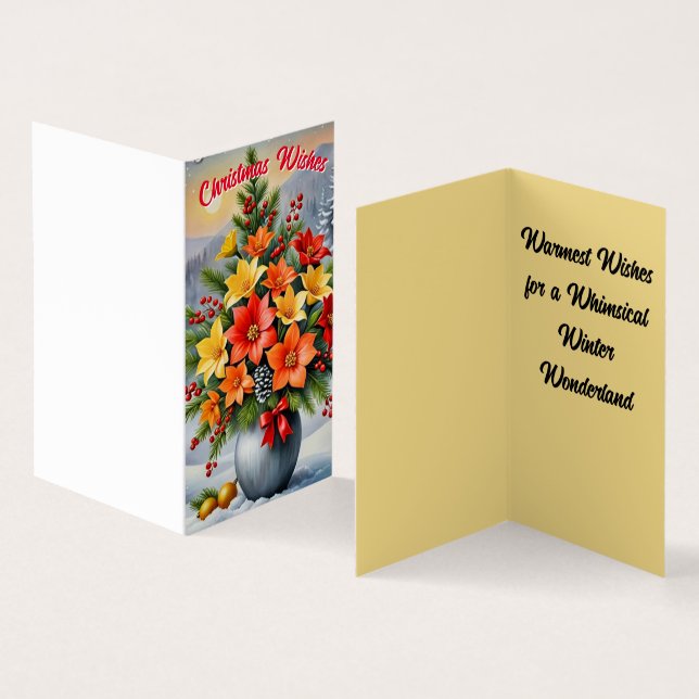 Hermosa tarjeta de navidades florales (Interior y exterior)