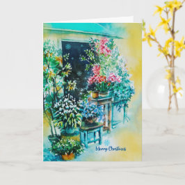 Hermosa tarjeta de navidades florales hecha con am