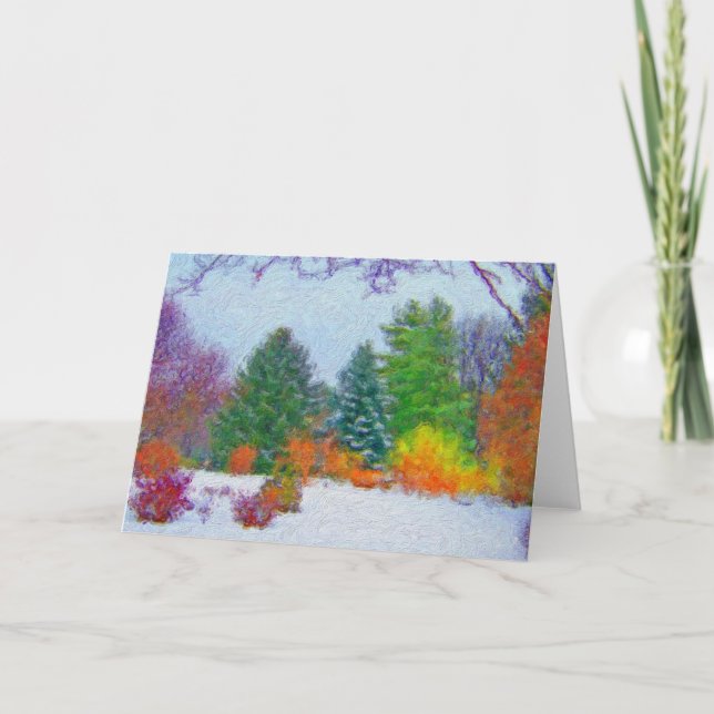 Hermosa tarjeta de Navidades pintados por Bellas A (Anverso)