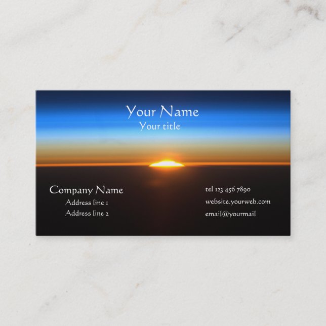 Hermosa tarjeta de negocios espacial Sunrise (Anverso)