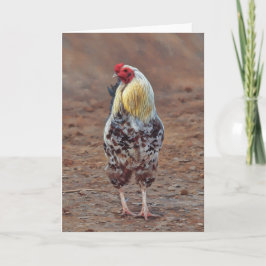 Hermosa tarjeta de notas de arte de gallo