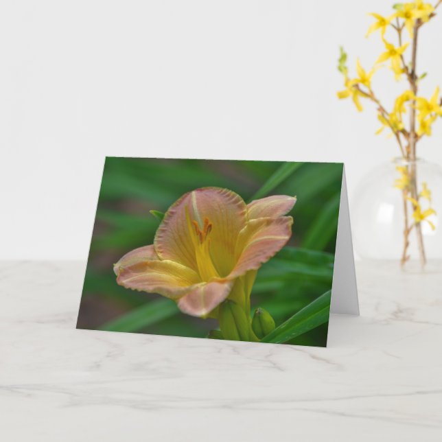 Hermosa tarjeta de notas de arte Naranja Gold Lily (flor amarilla)