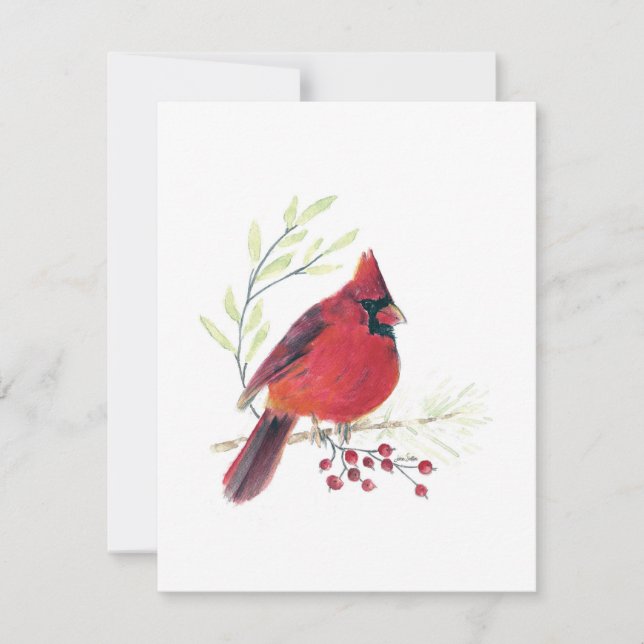 Hermosa tarjeta de notas del cardenal rojo (Anverso)