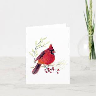 Hermosa tarjeta de notas del cardenal rojo