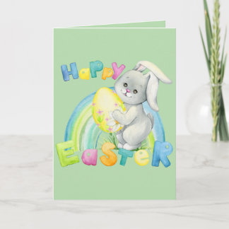 Hermosa tarjeta de Pascua con adorables animales b