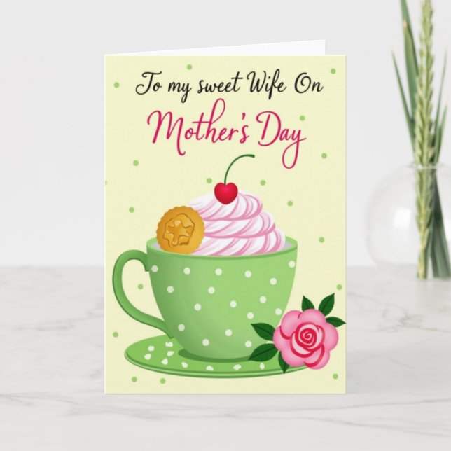 Hermosa tarjeta de postre del Día de la Madre (Anverso)