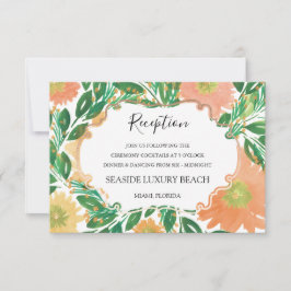 Hermosa tarjeta de recepción color agua de flores