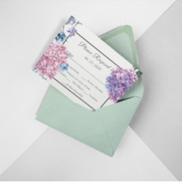 Hermosa Tarjeta de Respuesta de Boda de Hortensias