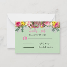 Hermosa tarjeta de respuesta de la Casa de la Mone