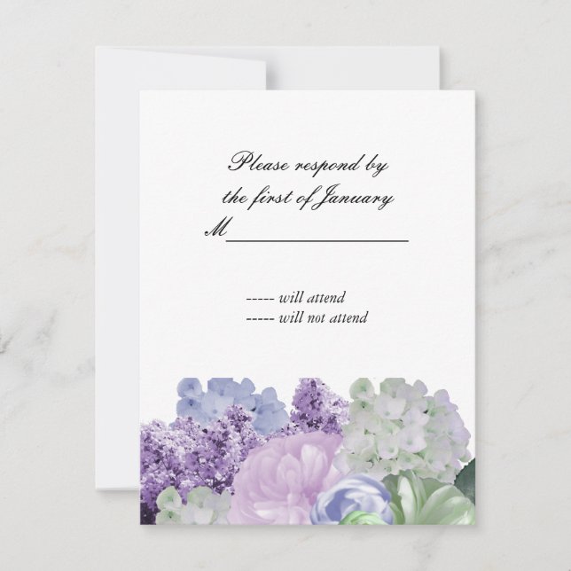 Hermosa tarjeta de respuesta floral (Anverso)