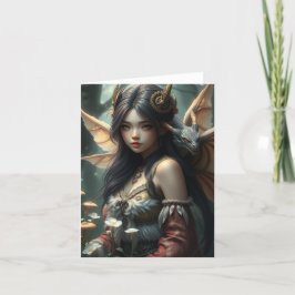 Hermosa tarjeta de retrato de hadas de dragón