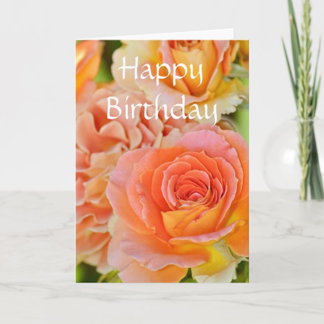 Hermosa tarjeta de rosa naranja (Anverso)