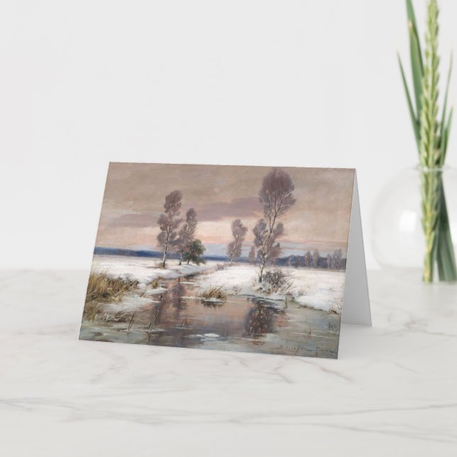 hermosa tarjeta de saludo de pintura de invierno (Anverso)