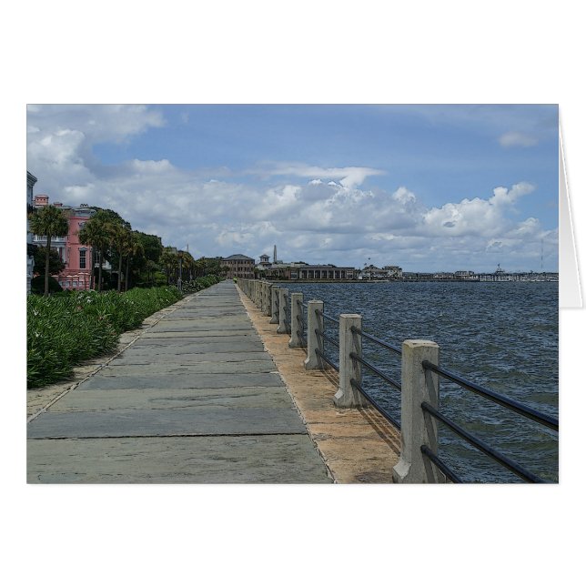 Hermosa tarjeta de saludo Waterfront Walkway (Anverso (Horizontal))