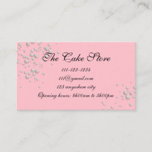 hermosa tarjeta de visita de perlas rosas