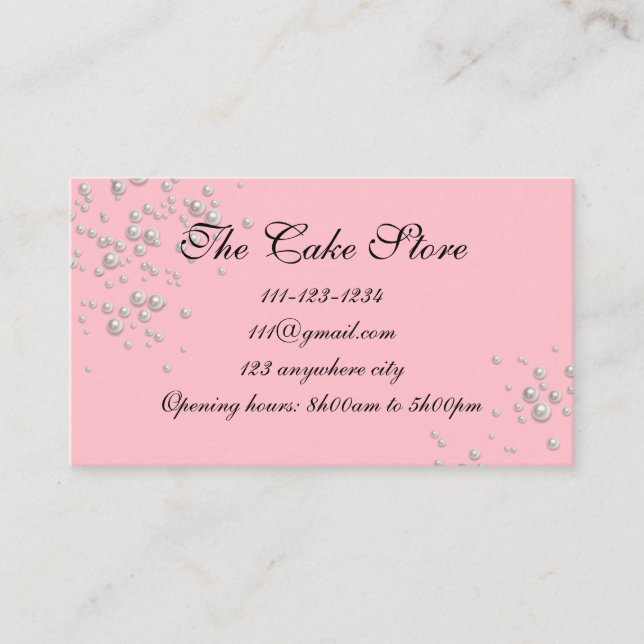 hermosa tarjeta de visita de perlas rosas (Anverso)