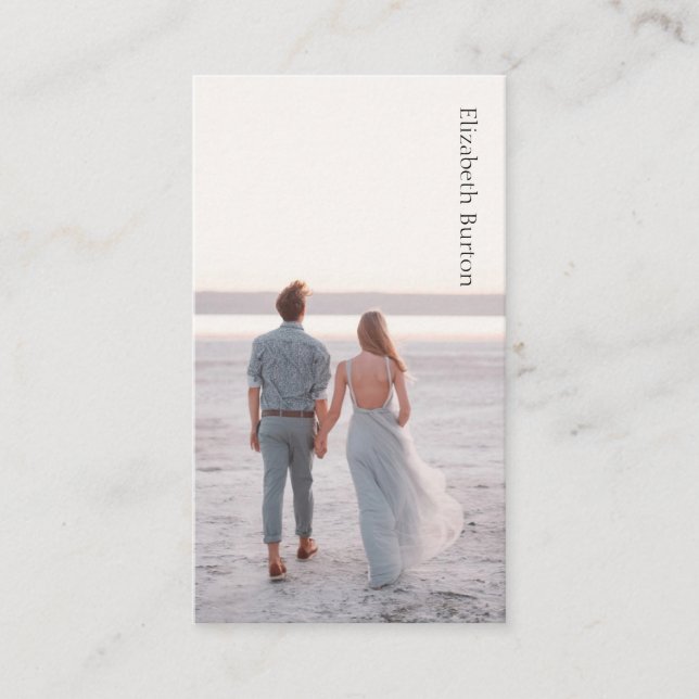 Hermosa tarjeta de visita para fotógrafo boda (Anverso)