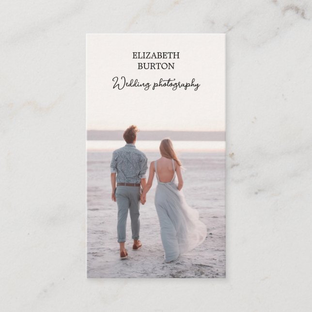 Hermosa tarjeta de visita para fotógrafo boda (Anverso)