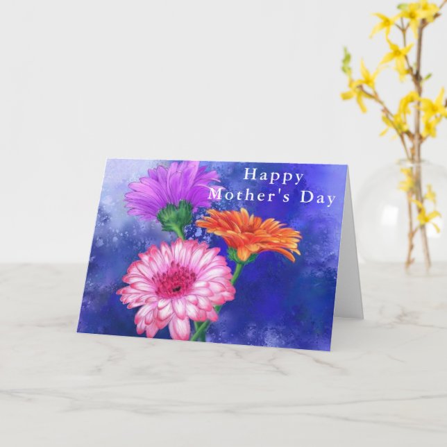 Hermosa tarjeta del día de la madre de Gerberas a  (flor amarilla)