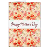 Hermosa tarjeta del día de la madre de patrón flor