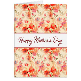 Hermosa tarjeta del día de la madre de patrón flor