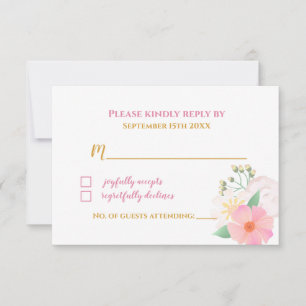 Hermosa tarjeta Floral Ballerina Baby Shower RSVP