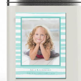 Hermosa tarjeta magnética de Navidades de playa Ve