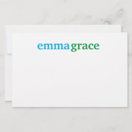 Hermosa tarjeta monogramada de notas sobre la esta