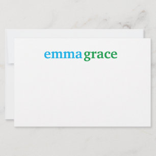 Hermosa tarjeta monogramada de notas sobre la esta