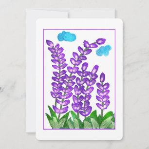 Hermosa tarjeta morada floral