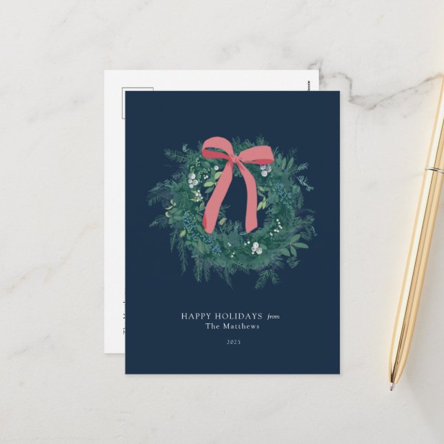 Hermosa tarjeta postal de Navidad de la familia de (Anverso/Reverso In Situ)