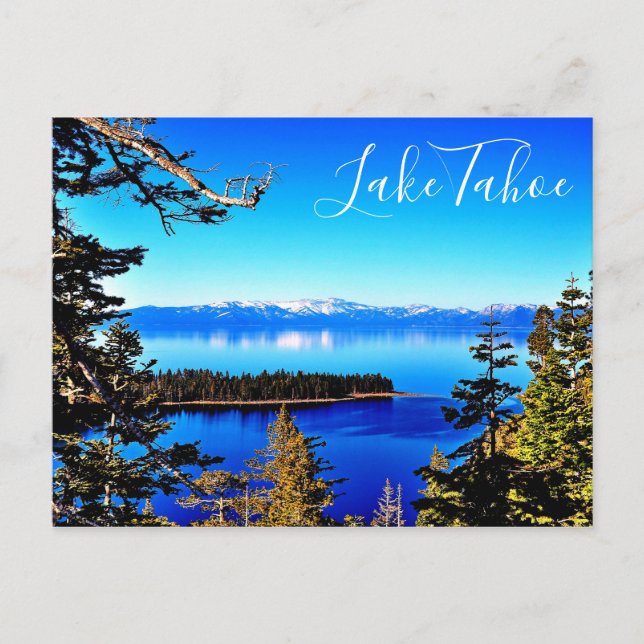 HERMOSA TARJETA POSTAL DEL LAGO TAHOE (Anverso)