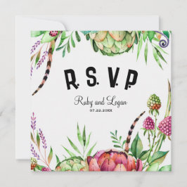 Hermosa tarjeta RSVP de boda exitosa