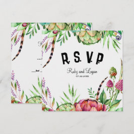Hermosa tarjeta RSVP de boda exitosa