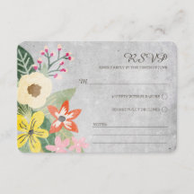 Hermosa tarjeta RSVP de bodas de bodas / gris