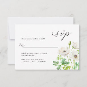 Hermosa tarjeta RSVP de diseño de Boda refinado de