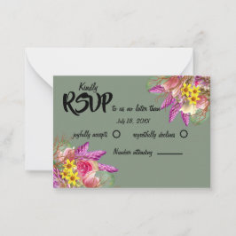 Hermosa tarjeta RSVP de Jardín Botánico Floral