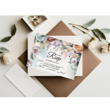 Hermosa tarjeta RSVP del Diseñador de Bouquet Flor