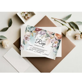 Hermosa tarjeta RSVP del Diseñador de Bouquet Flor
