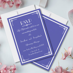 Hermosa tarjeta RSVP para Boda de Moda Azul