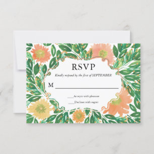 Hermosa tarjeta RSVP para pintura de color de agua
