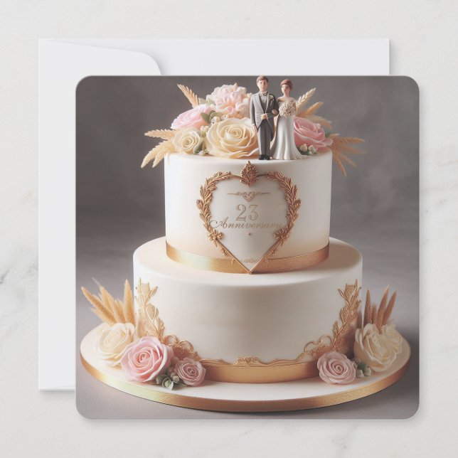 HERMOSA TARTA ANIVERSARIA CON NOVIA Y GRUPO (Anverso)